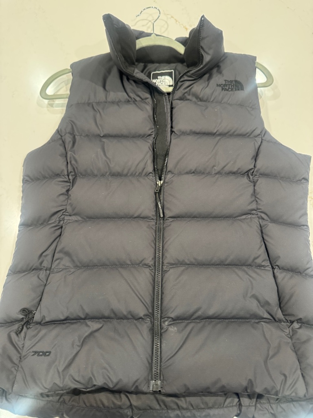The North Face Black Quilted Down Vest 700 fill